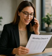 business woman on phone
